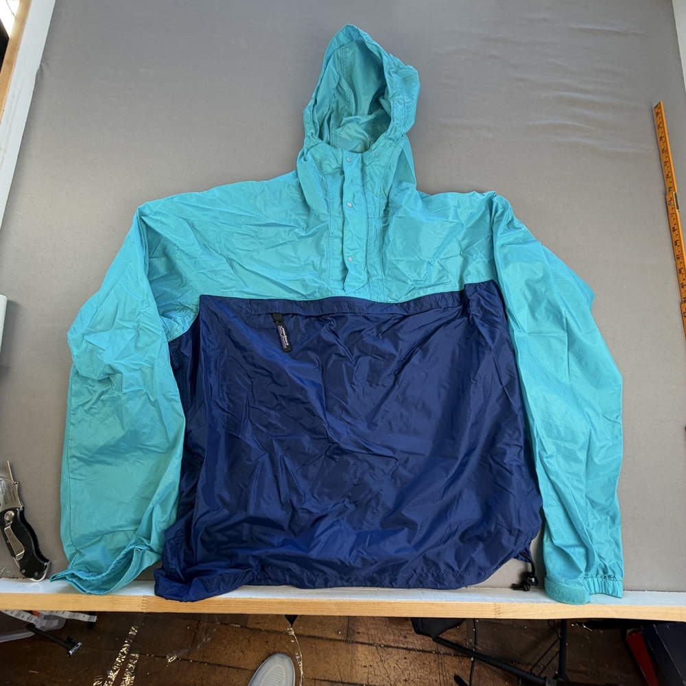 Vtg Patagonia Jacket Mens Medium Blue Anorak Windbreaker Colorblock 83201